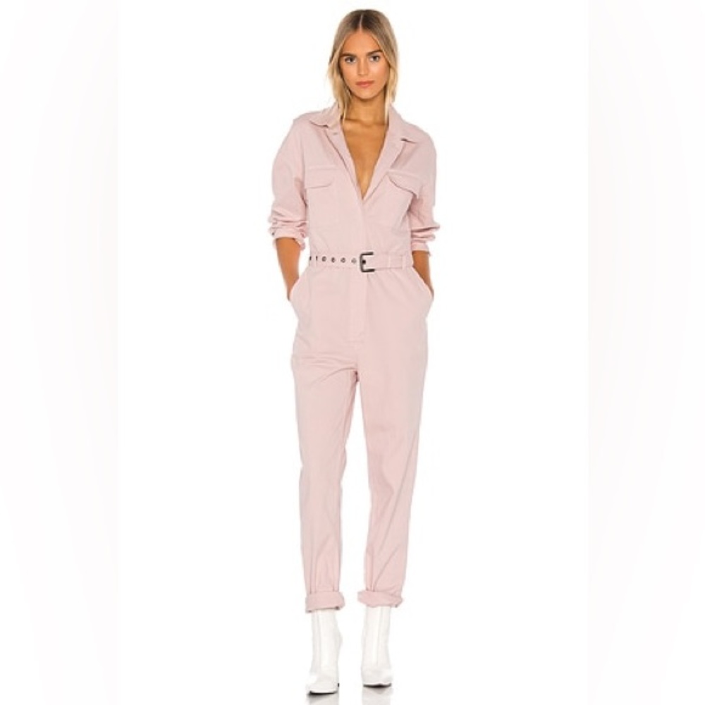 Pistola Utility Belted Jumpsuit in Light Pink